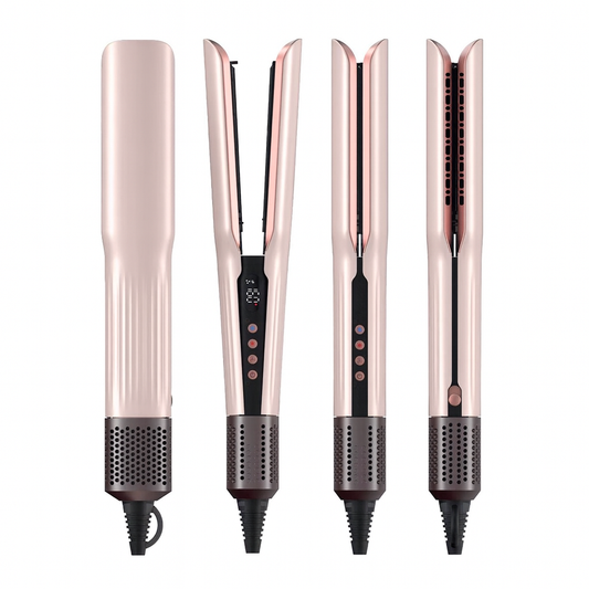 2-in-1 Glätteisen & Föhn – Haarglätter mit Ionen-Technologie, Keramikplatten, Schnellaufheizung, für glattes & glänzendes Haar