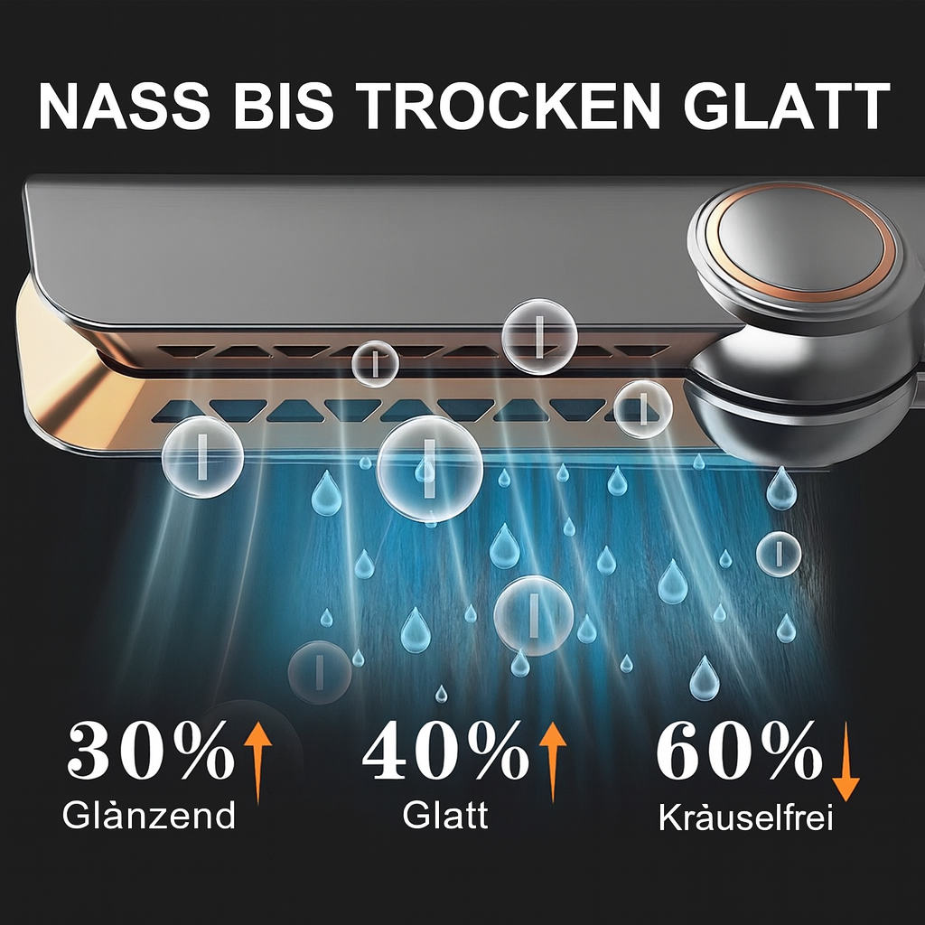 2-in-1 Glätteisen & Föhn – Haarglätter mit Ionen-Technologie, Keramikplatten, Schnellaufheizung, für glattes & glänzendes Haar